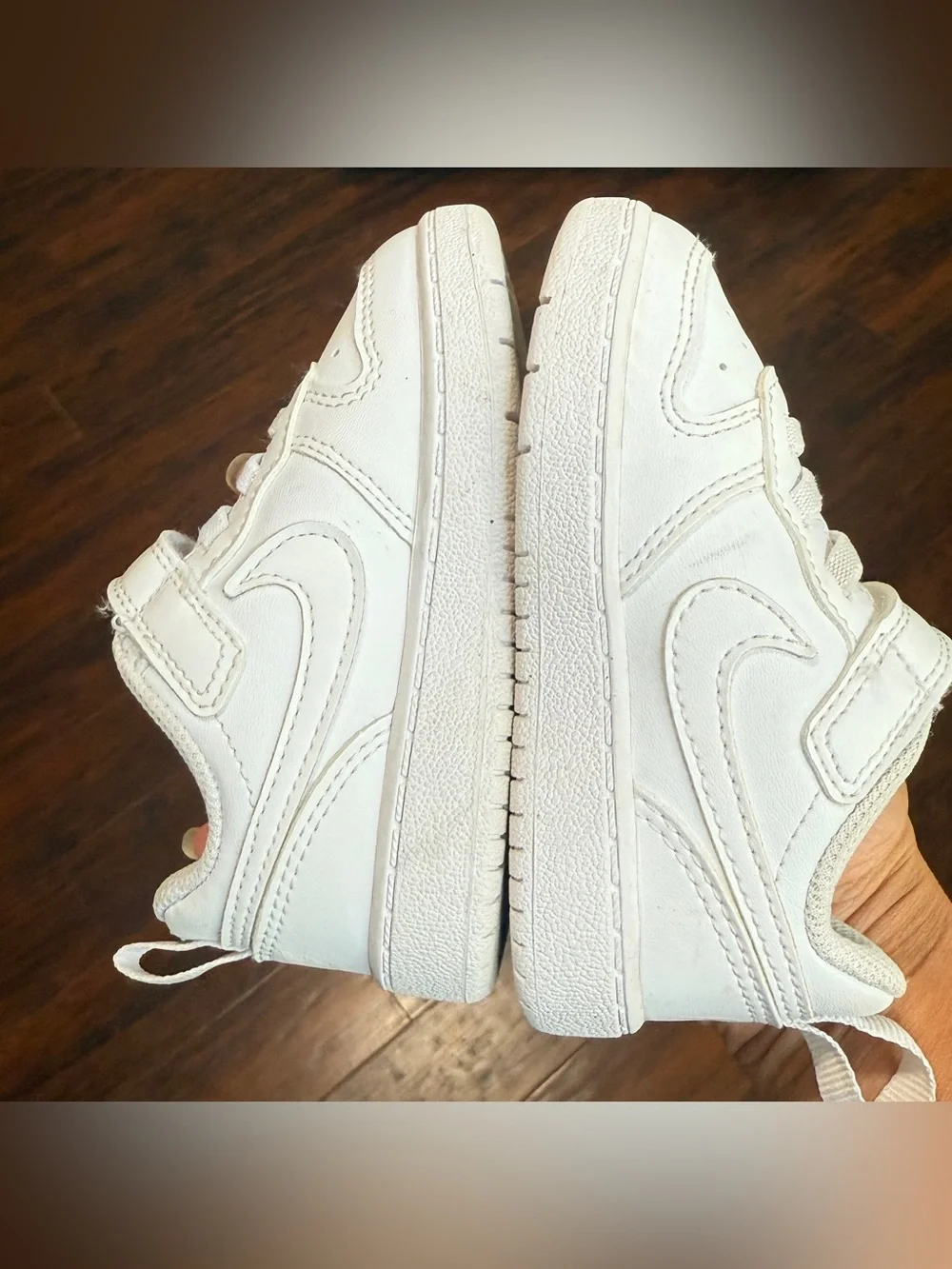 Nike Court Borough Low 2 Toddler White Sneakers Size 6C Hook & Loop
